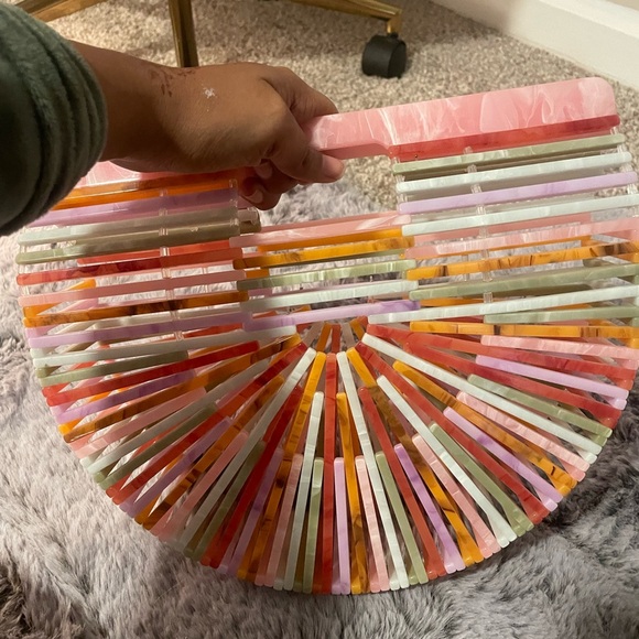 Cute colorful spring pastel mini-ark top handle bag/ clutch / purse - Picture 5 of 8